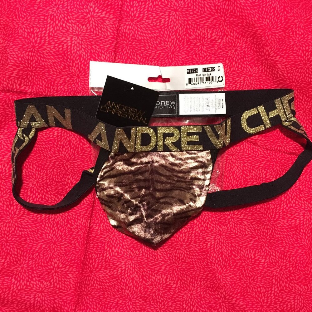 Andrew Christian Plush Tiger Jock Size MEDIUM 🆕🩲🌟